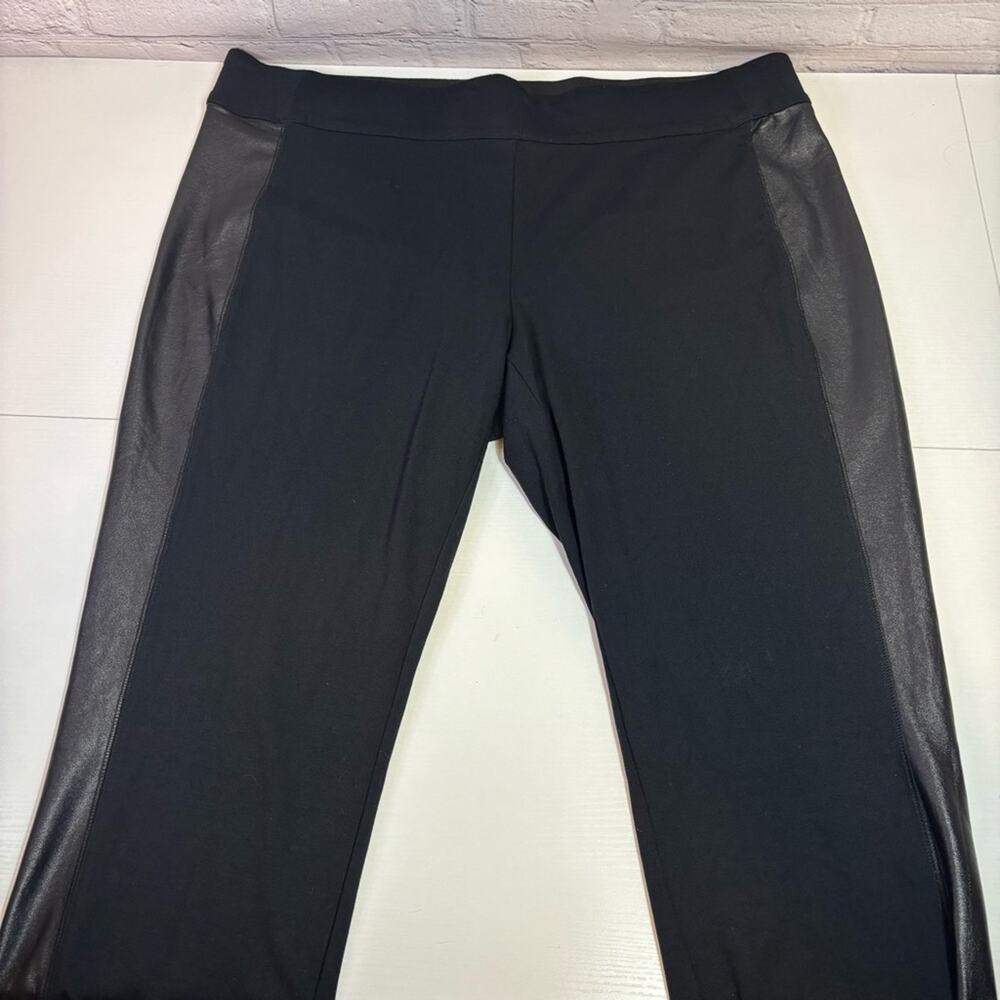 Lane Bryant Black Faux Leather Panel Leggings Size 22/24 E0095